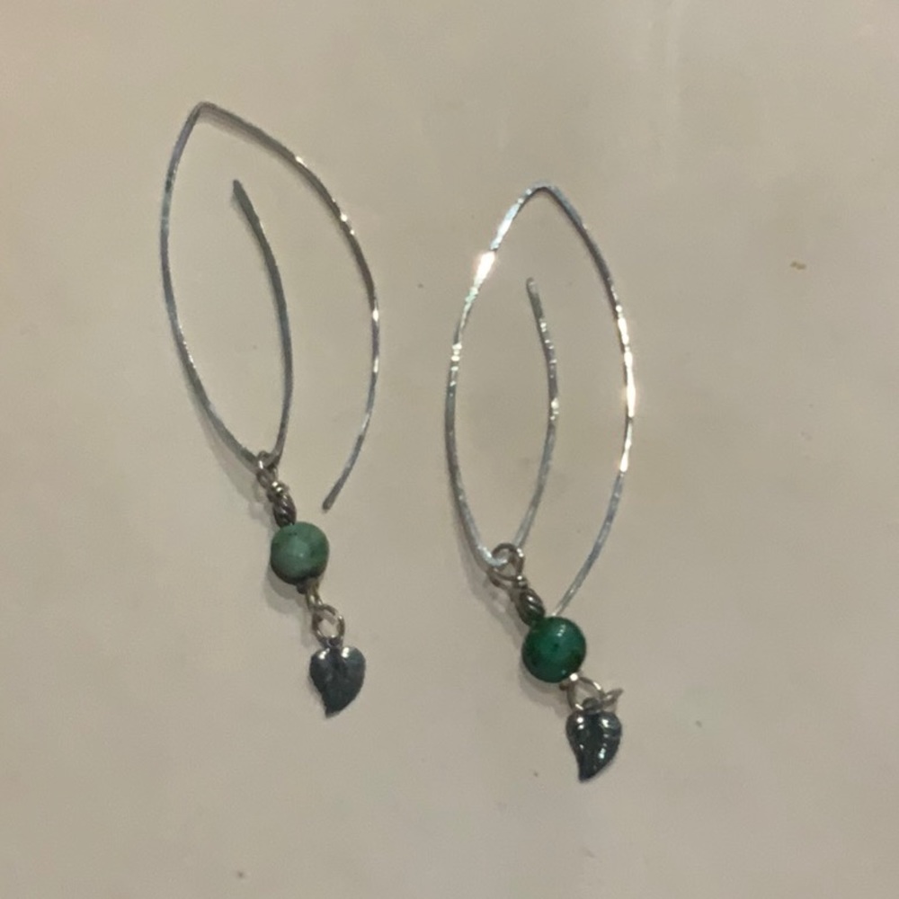 Sterling silver leaf earrings